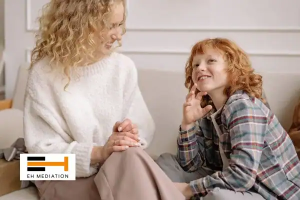 Happy mother and child after sorting child arrangements mediation Herne Bay